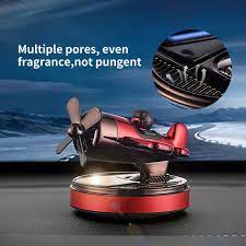 Universal Solar Powered Aircraft Red With Air Freshener Dashboard Perfume Car Auto Diffuser