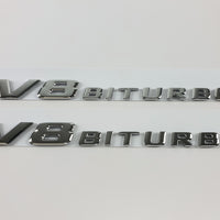 1 Pc Universal V8 BITURBO Chrome Emblem In Premium Quality For Car