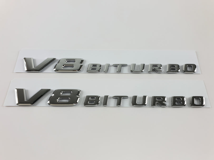 1 Pc Universal V8 BITURBO Chrome Emblem In Premium Quality For Car