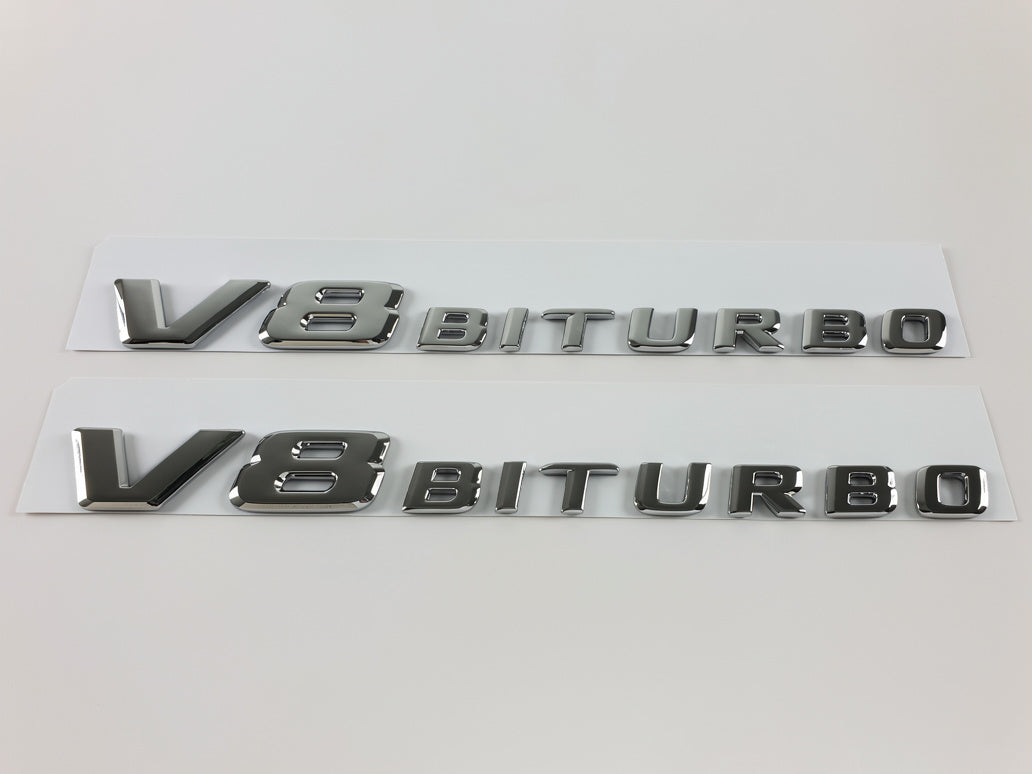 1 Pc Universal V8 BITURBO Chrome Emblem In Premium Quality For Car