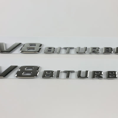 1 Pc Universal V8 BITURBO Chrome Emblem In Premium Quality For Car