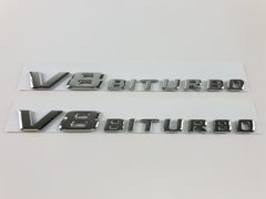 1 Pc Universal V8 BITURBO Chrome Emblem In Premium Quality For Car