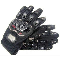 D-11 Motorbike Gloves Full Finger Knight Riding Gloves 2 Pcs Set (Black)
