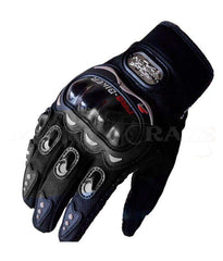 D-11 Motorbike Gloves Full Finger Knight Riding Gloves 2 Pcs Set (Black)