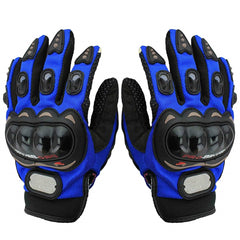 Motorbike Gloves Full Finger Knight Riding Gloves 2 Pcs Set (Blue)