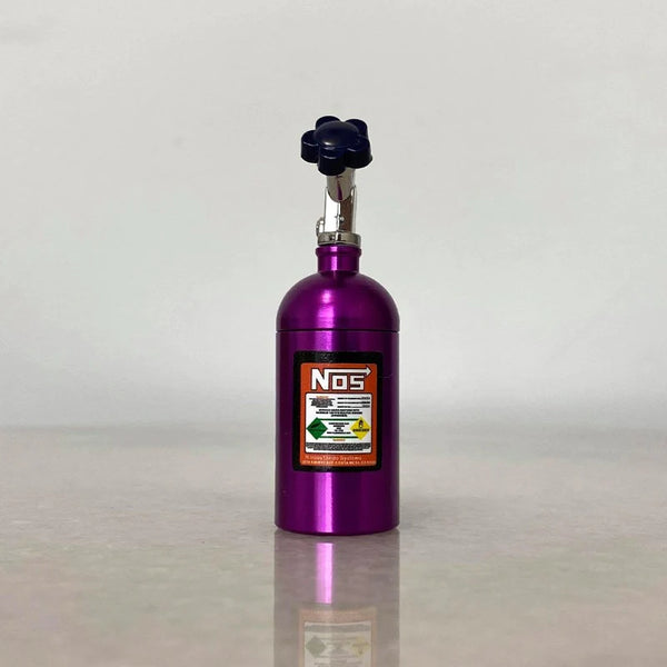Universal Car Perfume Metal Simulation Nitrogen Bottle Decoration Accessory Nos Bottle for Car (Purple)