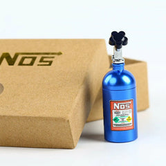 Universal Car Perfume Metal Simulation Nitrogen Bottle Decoration Accessory Nos Bottle for Car (Blue)