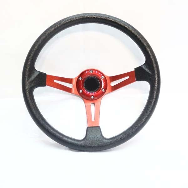 Universal Deep Dish Premium Quality High Gloss Steering Red 1 Pc