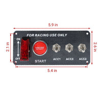 Universal LED Toggle Switch Panel 5in1 Multifunctional Ignition Switch Panel LED Indicator Light for Car And Jeep(Red)