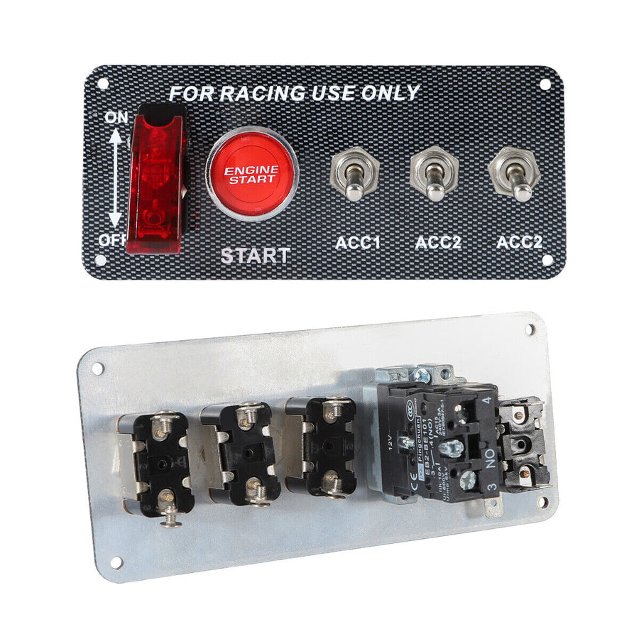 Universal LED Toggle Switch Panel 5in1 Multifunctional Ignition Switch Panel LED Indicator Light for Car And Jeep(Red)