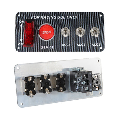 Universal LED Toggle Switch Panel 5in1 Multifunctional Ignition Switch Panel LED Indicator Light for Car And Jeep(Red)