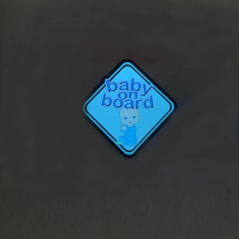 BABY ON BOARD LED Car Window Sticker Windshield Electric Safety Decal Decoration Sticker Auto 1 Pc