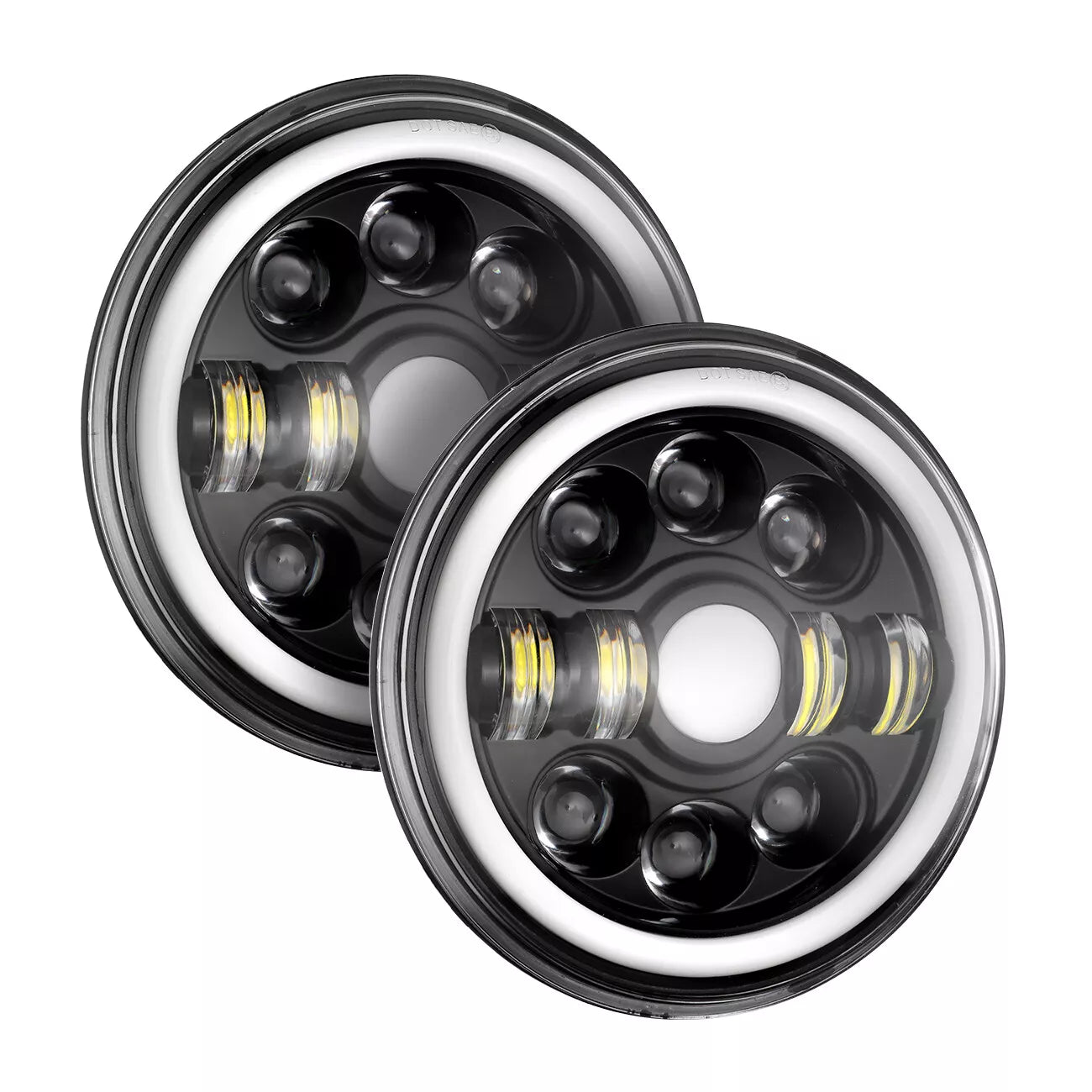 Jeep Round Headlight 7 Inch Dot style Full DRL 2 pcs Set