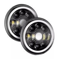 Jeep Round Headlight 7 Inch Dot style Full DRL 2 pcs Set