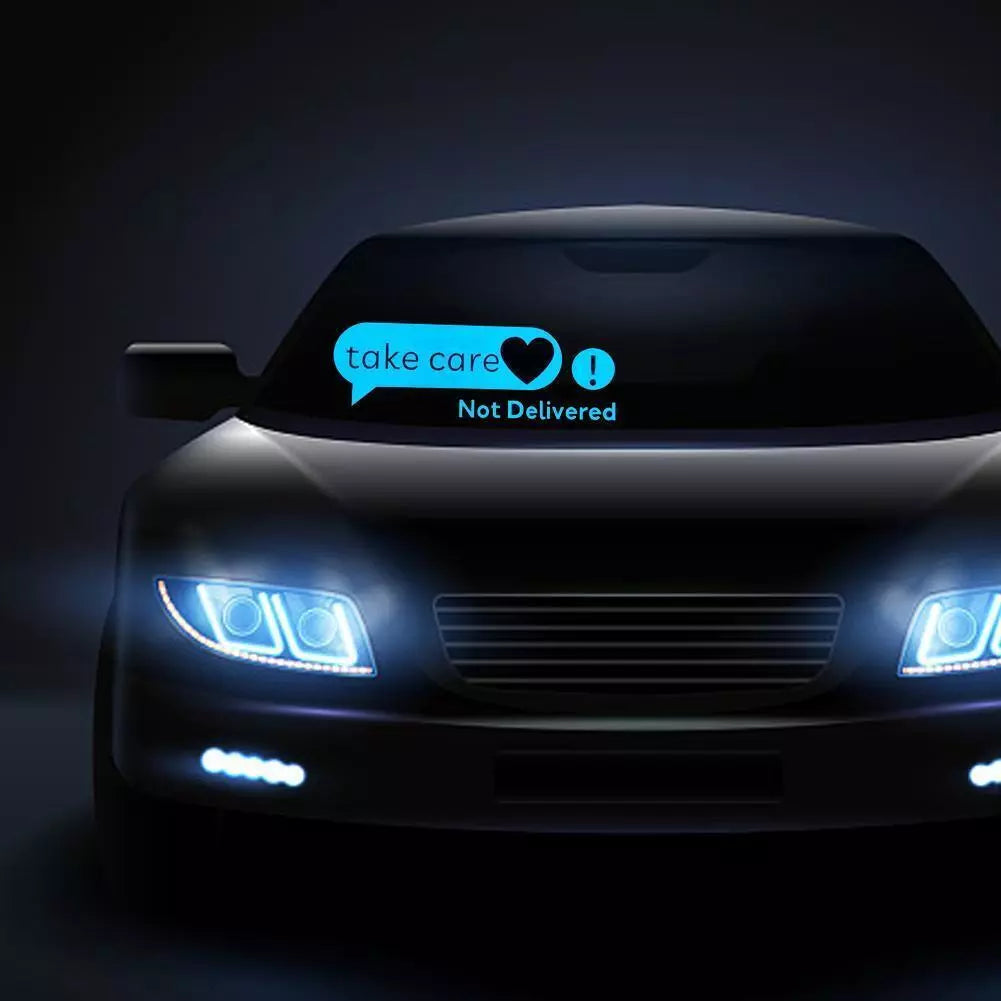 Led Windows Sticker TAKE CARE NOT DELIVERED LED Car Window Sticker Windshield Electric Saf ...