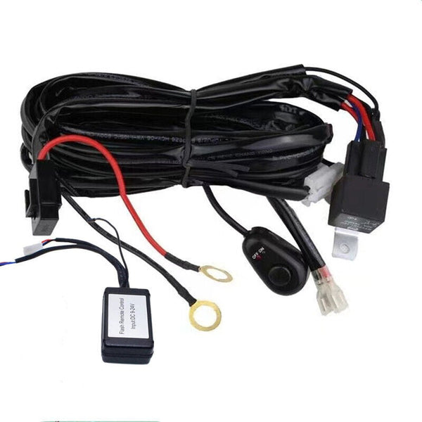 Flasher Switch Kit Relay Harness Wire On-Off Switch Cable Wiring 1 Pc