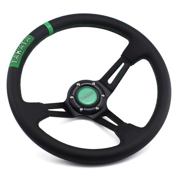 Universal Black Deep Dish Steering With Premium Quality In Alcantara Staff