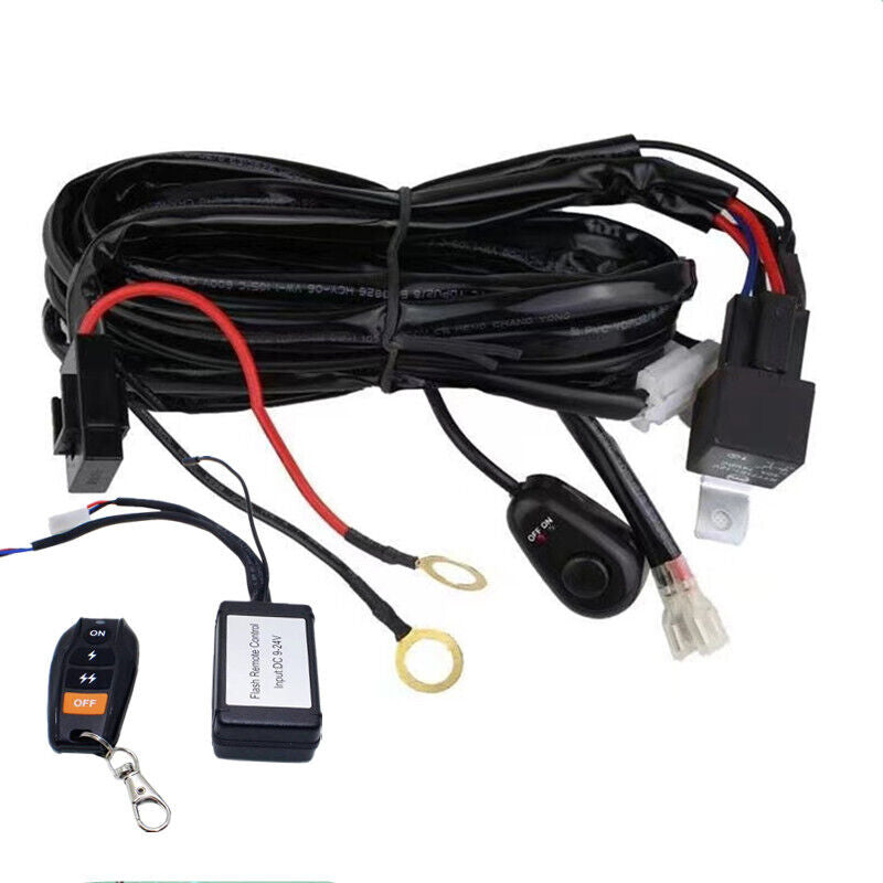 Flasher Switch Kit Relay Harness Wire On-Off Switch Cable Remote Control Wiring 1 Pc