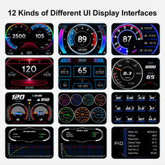 Universal P2 OBD2+GPS HUD Gauge Car Digital Head Up Display Speedometer Turbo RPM Alarm 1 Pc