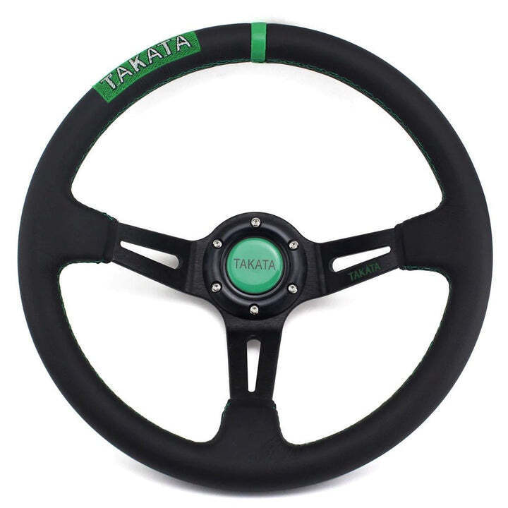 Universal Black Deep Dish Steering With Premium Quality In Alcantara Staff