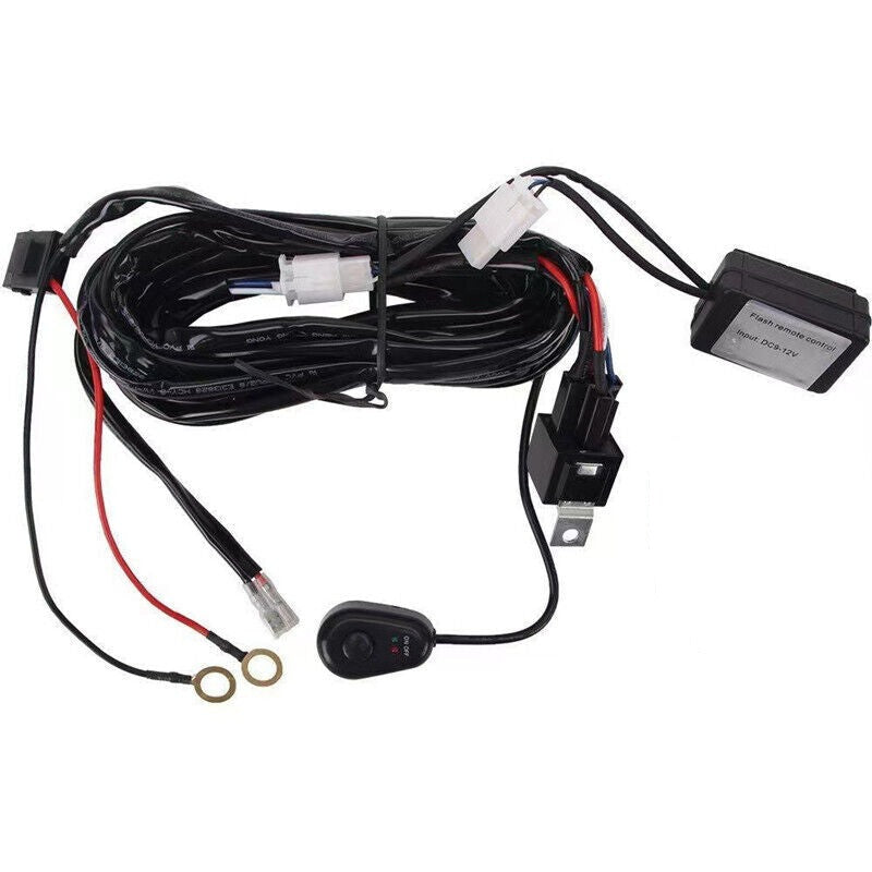 Flasher Switch Kit Relay Harness Wire On-Off Switch Cable Wiring 1 Pc