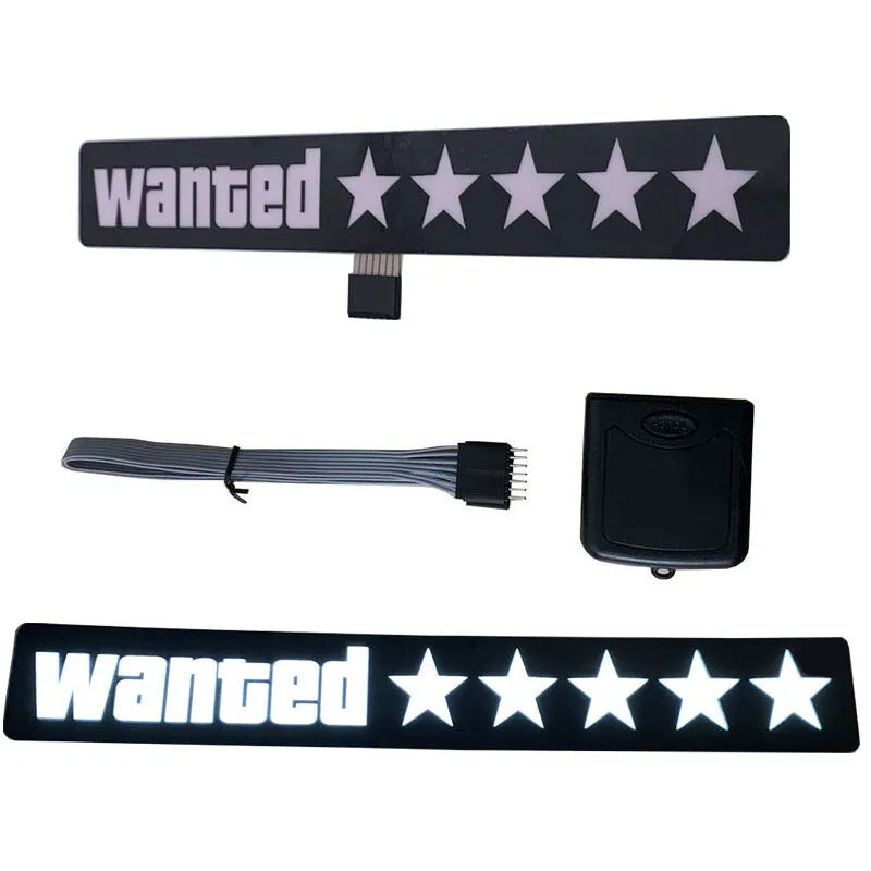 WANTED LED Car Window Sticker Windshield Electric Safety Decal Decoration Sticker Auto 1 Pc(WHITE)