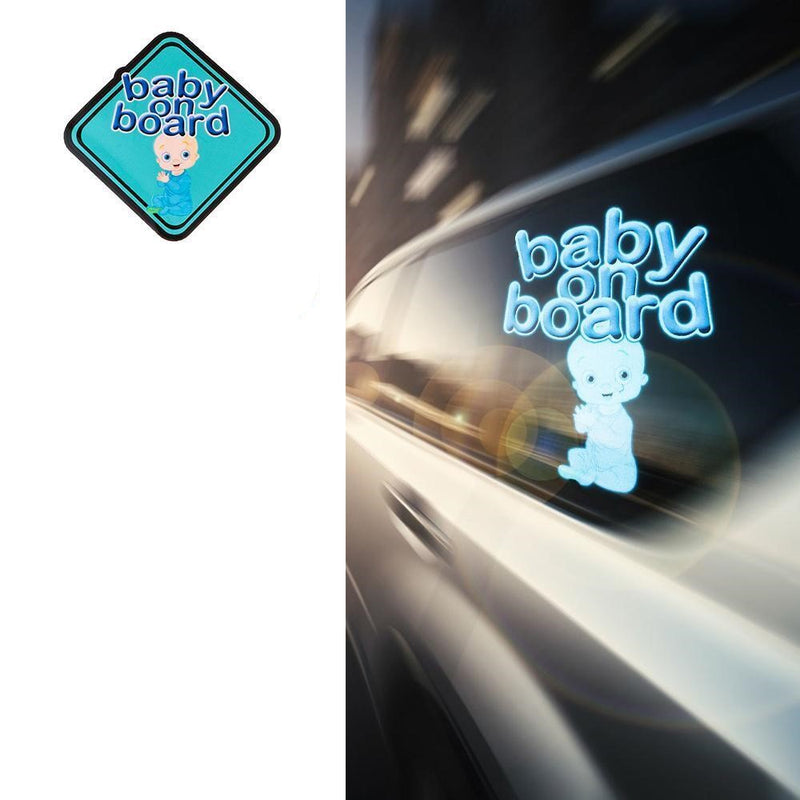 BABY ON BOARD LED Car Window Sticker Windshield Electric Safety Decal Decoration Sticker Auto 1 Pc