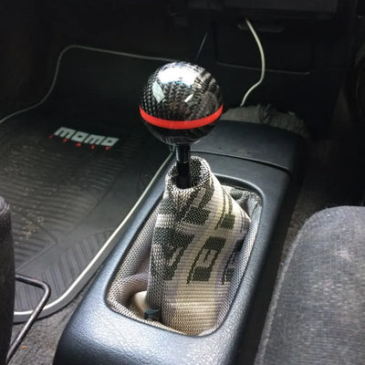 Universal Mugen Carbon Fiber 5 Speed Style Gear Shift Knob Manual Transmission Shifter Lever Stick(Black)