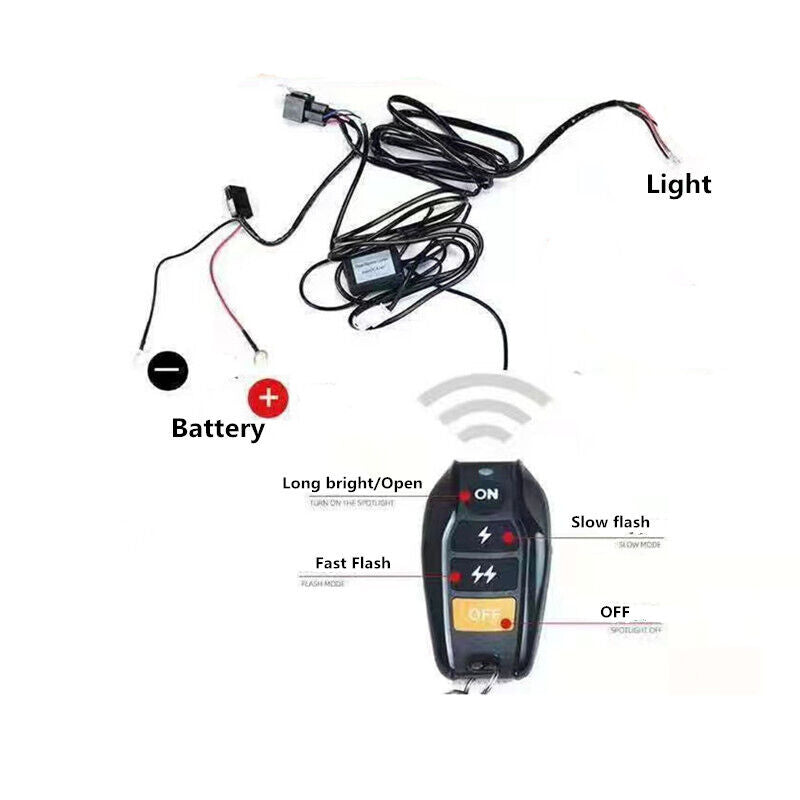 Flasher Switch Kit Relay Harness Wire On-Off Switch Cable Remote Control Wiring 1 Pc