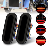 2 Pcs 3in1 LED Tail Light DRL Running Light Rear Brake Lamp Turn Signal Lamp (Red)