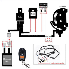 Flasher Switch Kit Relay Harness Wire On-Off Switch Cable Remote Control Wiring 1 Pc