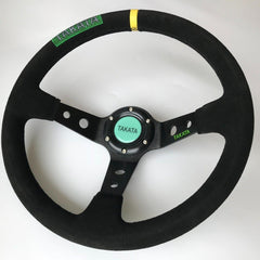 Universal Black Deep Dish Steering With Premium Quality In Alcantara Staff