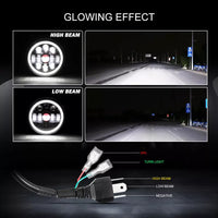 Jeep Round Headlight 7 Inch Dot style Full DRL 2 pcs Set