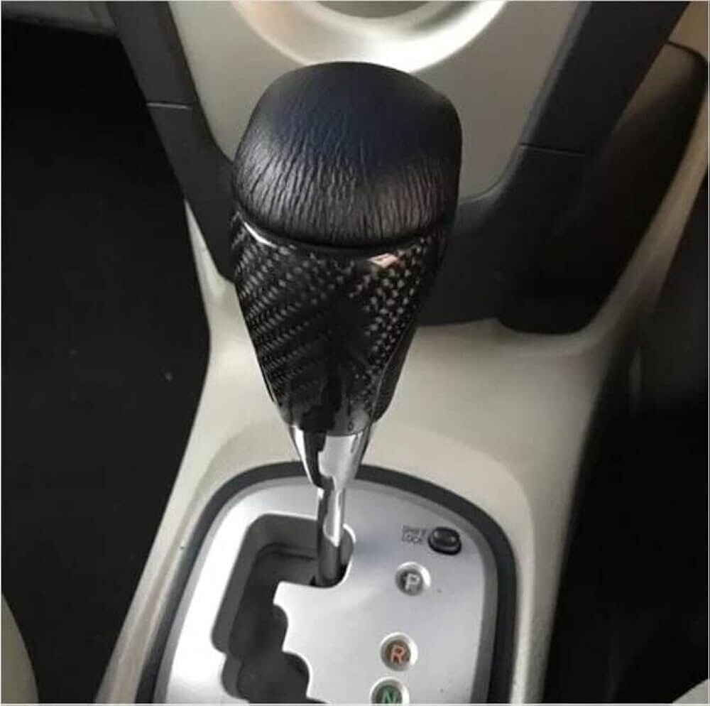 Universal Carbon Fiber Shift Gear Knob Car Shifter Lever Most Manual Automotive Vehicles(Black)