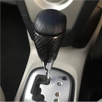 Universal Carbon Fiber Shift Gear Knob Car Shifter Lever Most Manual Automotive Vehicles(Black)
