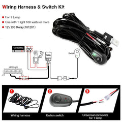 Flasher Switch Kit Relay Harness Wire On-Off Switch Cable Wiring 1 Pc