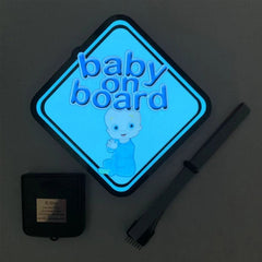 BABY ON BOARD LED Car Window Sticker Windshield Electric Safety Decal Decoration Sticker Auto 1 Pc