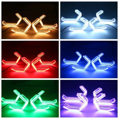 Universal Angel Eyes Retrofit G38 APP Control RGB LED for Car Headlight 4 Pcs Set