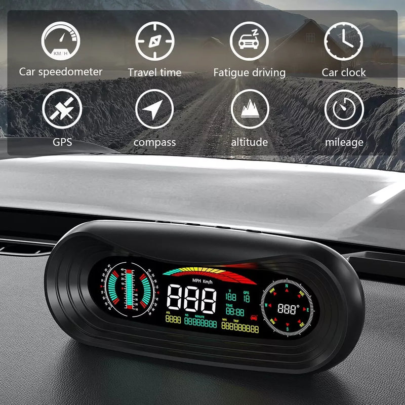 Universal P18 OBD2+GPS HUD Gauge Car Digital Head Up Display Speedometer Turbo RPM Alarm 1 Pc