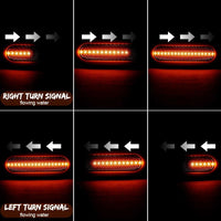 2 Pcs 3in1 LED Tail Light DRL Running Light Rear Brake Lamp Turn Signal Lamp (Red)