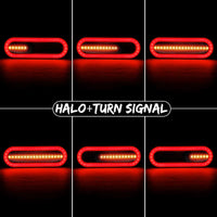 2 Pcs 3in1 LED Tail Light DRL Running Light Rear Brake Lamp Turn Signal Lamp (Red)