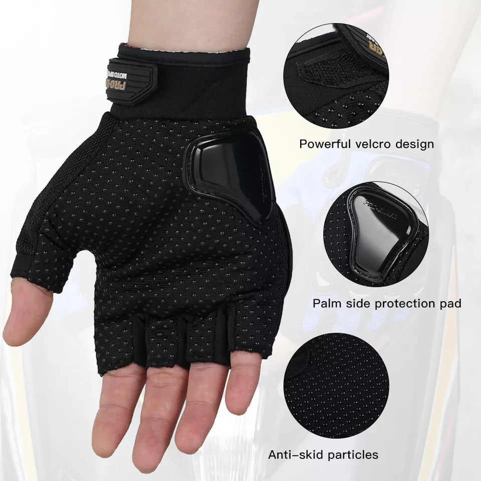 Universal Motorbike Gloves Half Finger Knight Riding Gloves 2 Pcs Set