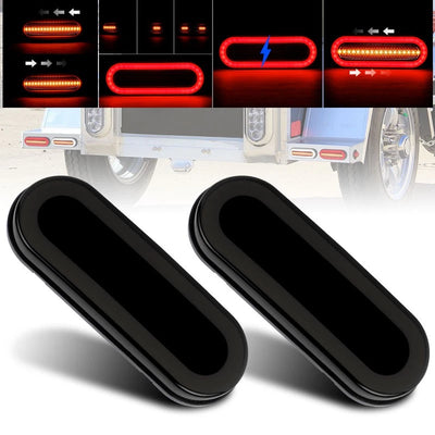 2 Pcs 3in1 LED Tail Light DRL Running Light Rear Brake Lamp Turn Signal Lamp (Red)