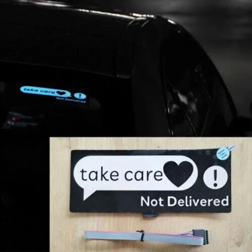 TAKE CARE NOT DELIVERED LED Car Window Sticker Windshield Electric Safety Decal Decoration Sticker Auto 1 Pc