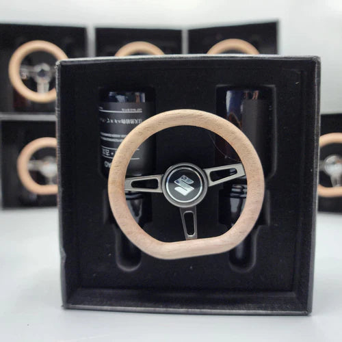 Suzuki Mini Steering Wheel Car perfume Long lasting Fragrance For AC Grill D-Shape Air Conditioner