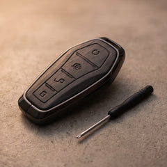 BYD Atto 2 Elite Series Metallic Car Key Case Luxury Zinc Alloy Protection Case(Black)
