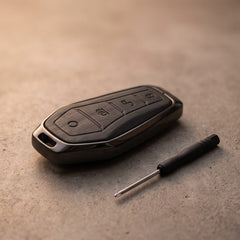BYD Atto 2 Elite Series Metallic Car Key Case Luxury Zinc Alloy Protection Case(Black)