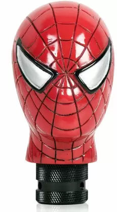 Universal Car Manual Gear Stick Shift Lever Knob Carved Spider Man Gear Knob (Red)