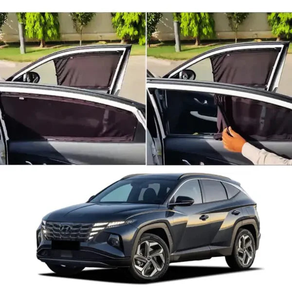 Hyundai Tucson Hybrid Elite Series Car Window Railing Privacy Curtains Sun shades UV Rays Protection Blinds (4 Pcs)
