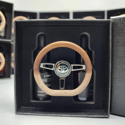 Toyota Mini Steering Wheel Car perfume Long lasting Fragrance For AC Grill D-Shape Air Conditioner